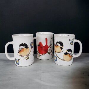 VTG Valerie Pfeiffer Capilano Birds Canadian Design 3 Coffee Mugs Made i…